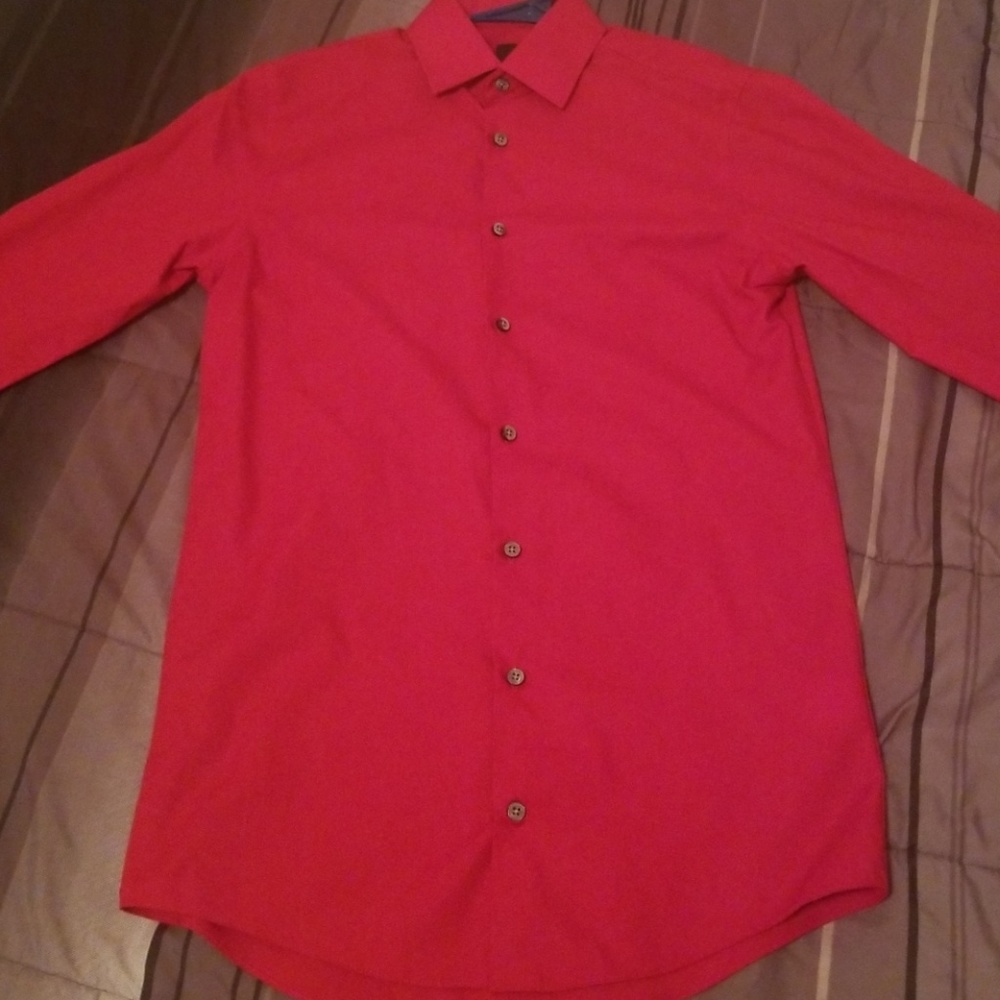 JF J.Ferrar Easy-Care Solid Long Sleeve Broadcloth